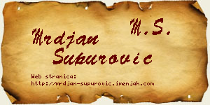 Mrđan Supurović vizit kartica